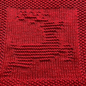 Knitting Pattern for Reindeer Washcloth or Afghan Square