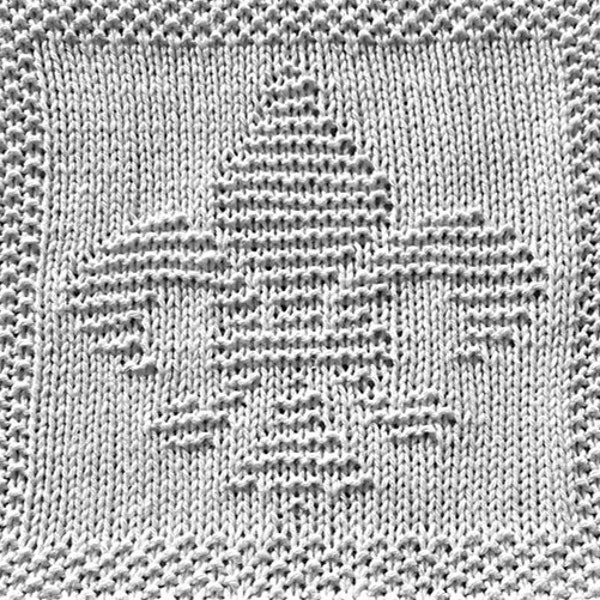 Modèle de tricot pour gant de toilette fleur de lys ou carré afghan