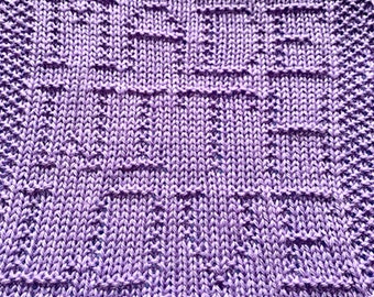 Knitting Pattern for Made With Love Washcloth or Afghan Square