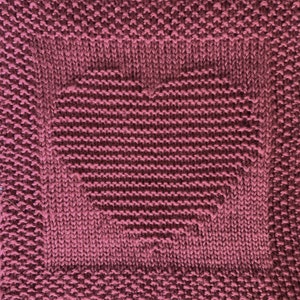 Knitting Pattern for Heart Washcloth or Afghan Square