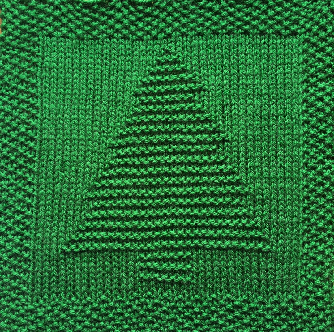 Knitting Pattern for Christmas Tree Washcloth or Afghan Square Etsy