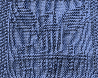 Knitting Pattern for US Navy Washcloth or Afghan Square