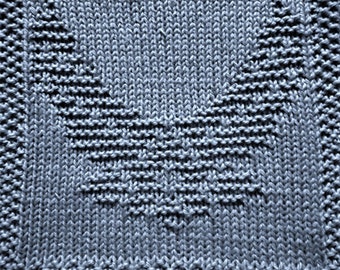 Knitting Pattern for US Airforce Washcloth or Afghan Square