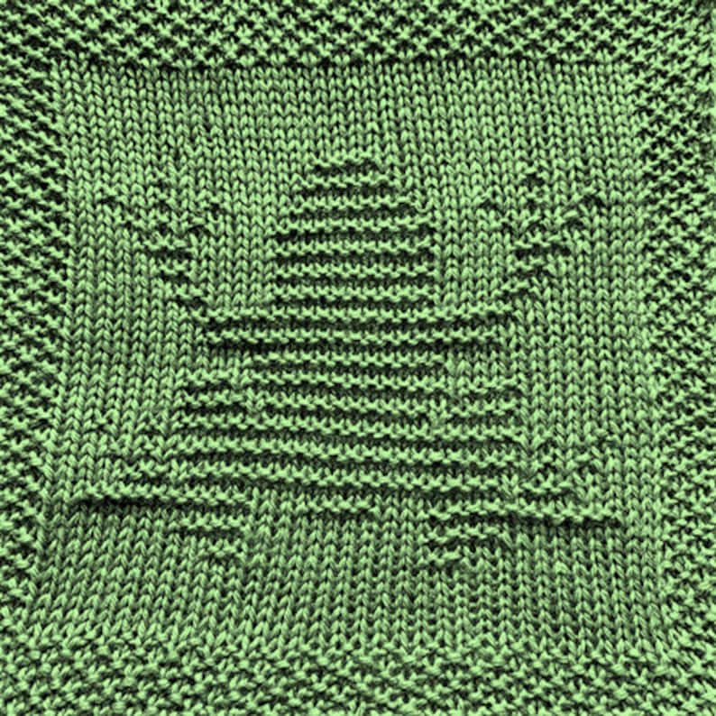 Knitting Pattern for Frog Washcloth or Afghan Square image 1