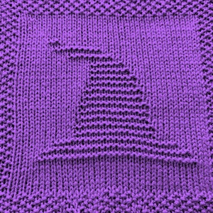 Knitting Pattern for Witch Hat Washcloth or Afghan Square