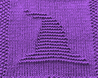 Knitting Pattern for Witch Hat Washcloth or Afghan Square