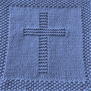 Knitting Pattern for Cross Washcloth or Afghan Square