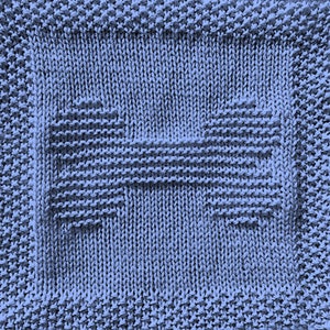 Knitting Pattern for Dog Bone Washcloth or Afghan Square
