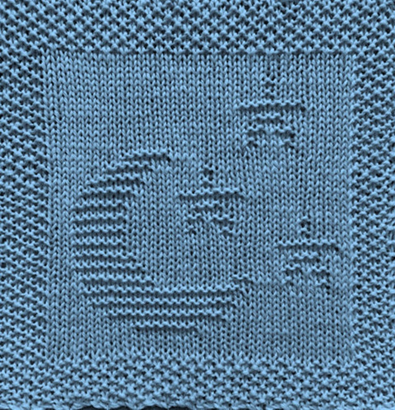 Knitting Pattern for Moon and Stars Washcloth or Afghan Square Etsy