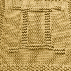 Knitting Pattern for Gemini Washcloth or Afghan Square