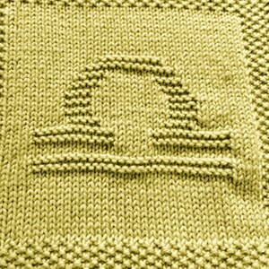 Knitting Pattern for Libra Washcloth or Afghan Square