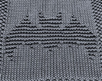 Knitting Pattern for Bat Washcloth or Afghan Square