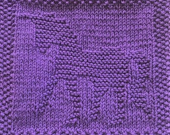 Knitting pattern for unicorn washcloth or blanket square