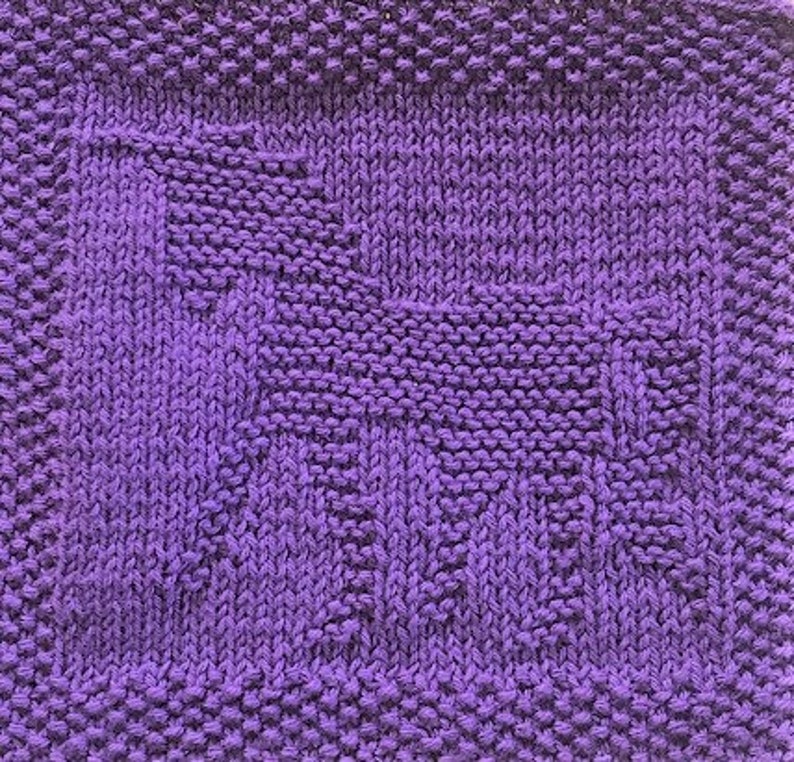 Knitting pattern for unicorn washcloth or blanket square image 1