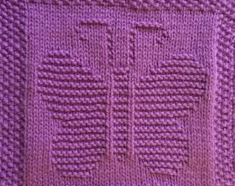 Knitting Pattern for Butterfly Washcloth or Blanket Square