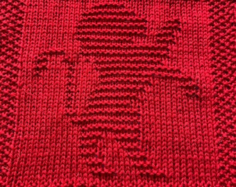 Knitting Pattern for Lion Washcloth or Afghan Square