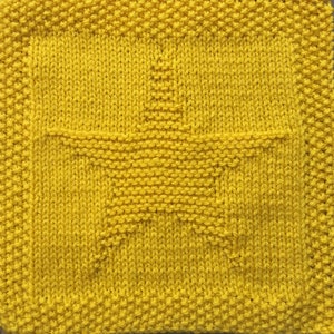 Knitting pattern for star washcloth or blanket square