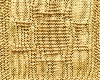 Knitting Pattern for Sun Washcloth or Afghan Square