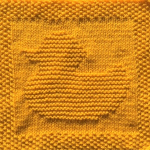 Knitting Pattern for rubber ducky washcloth or blanket square