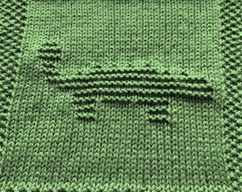 Knitting Pattern for Ankylosaurus Dinosaur Washcloth or Afghan Square