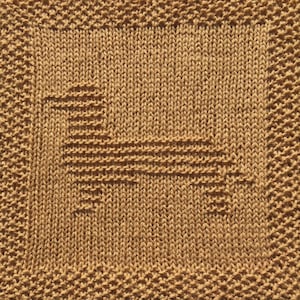 Knitting pattern for dachshund dog washcloth or afghan square