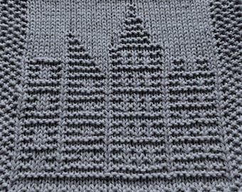 Knitting Pattern for City Washcloth or Afghan Square