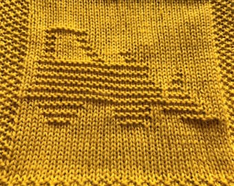 Knitting Pattern for Bulldozer Washcloth or Afghan Square