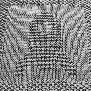Knitting Pattern for Space Rocket Washcloth or Afghan Square
