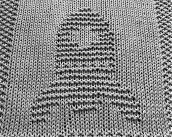 Knitting Pattern for Space Rocket Washcloth or Afghan Square