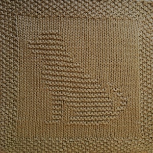 Knitting Pattern for Labrador dog washcloth or blanket square