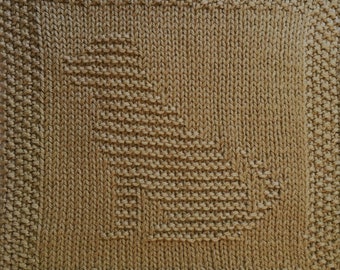 Knitting Pattern for Labrador dog washcloth or blanket square