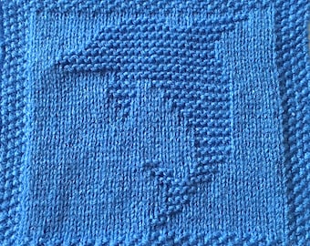 Knitting pattern for dolphin dishcloth or blanket square