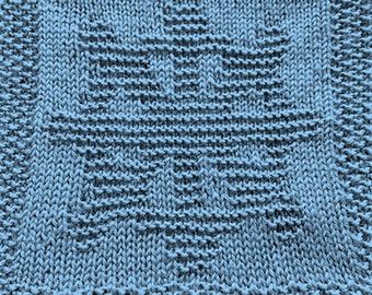 Knitting Pattern for Ship's Wheel Washcloth or Afghan Square