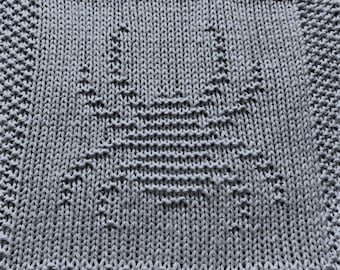 Knitting Pattern for Spider Washcloth or Afghan Square