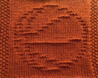 Knitting Pattern for Basketball Washcloth or Afghan Square