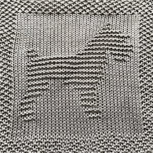 Knitting Pattern for Schnauzer Dog Washcloth or Afghan Square
