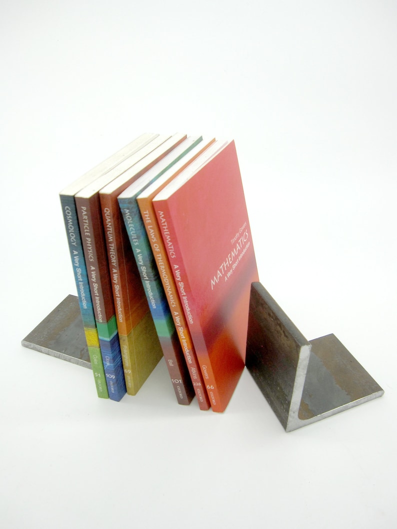 Metal Bookends Industrial Bookends Angle Steel Industrial Etsy