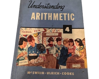 Vintage 1943 School Math Book Living Arithmetic Grade 4 Textbook
