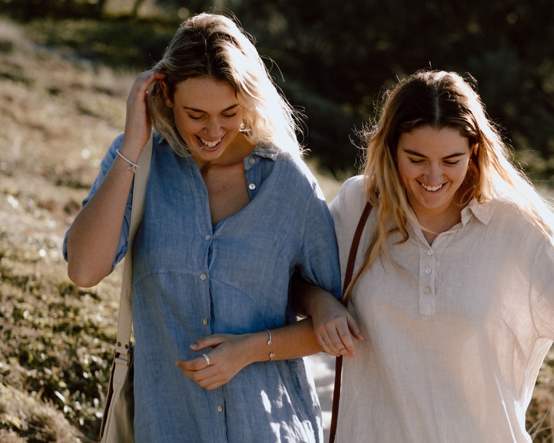 Linen Shirt Dress Made in Italy in 4 Colours One Size Fits Etsy
