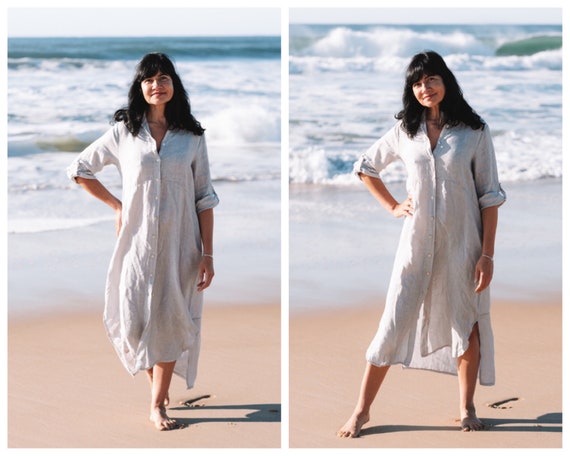 Linen Shirt Dress Made in Italy in 4 Colours One Size Fits Size 10,12 and  14 - Etsy