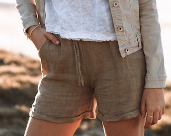 Linen shorts Purolino made in Italy