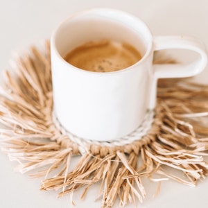 Raffia coasters set of four