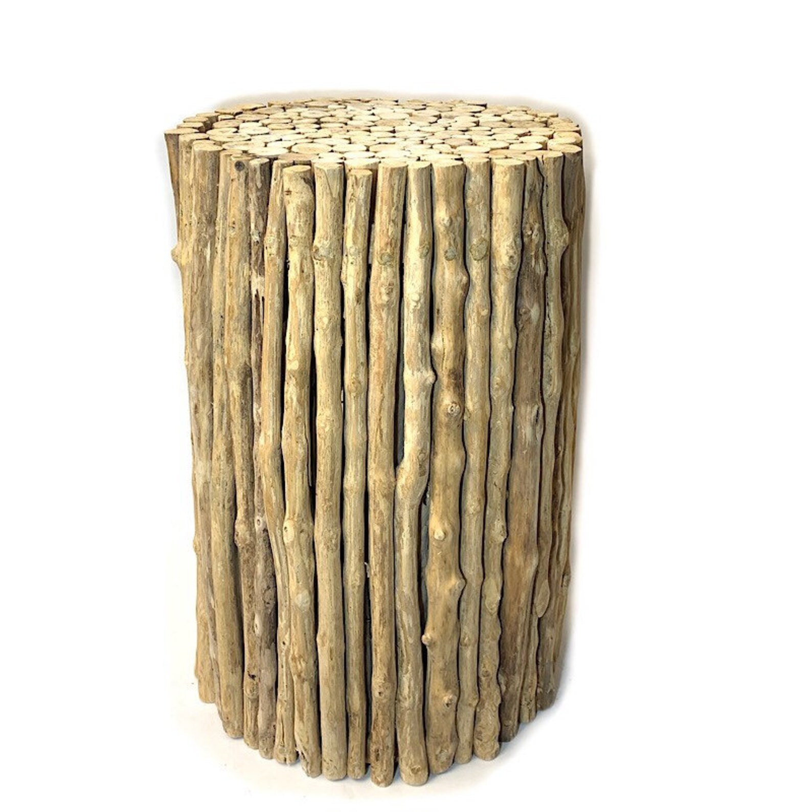Stick driftwood and coffee wood side table or stool Etsy