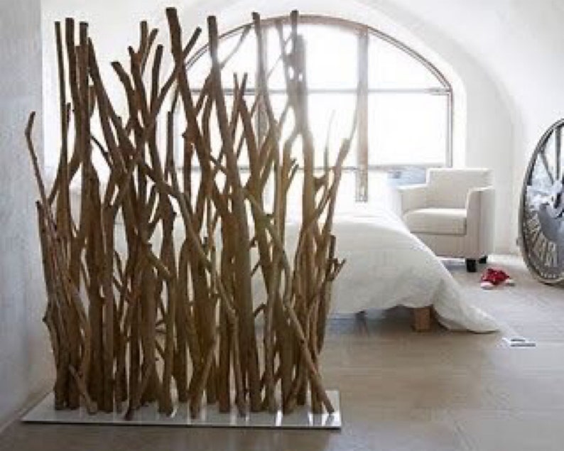 Driftwood Stick Room Divider With Black Stand Etsy Australia
