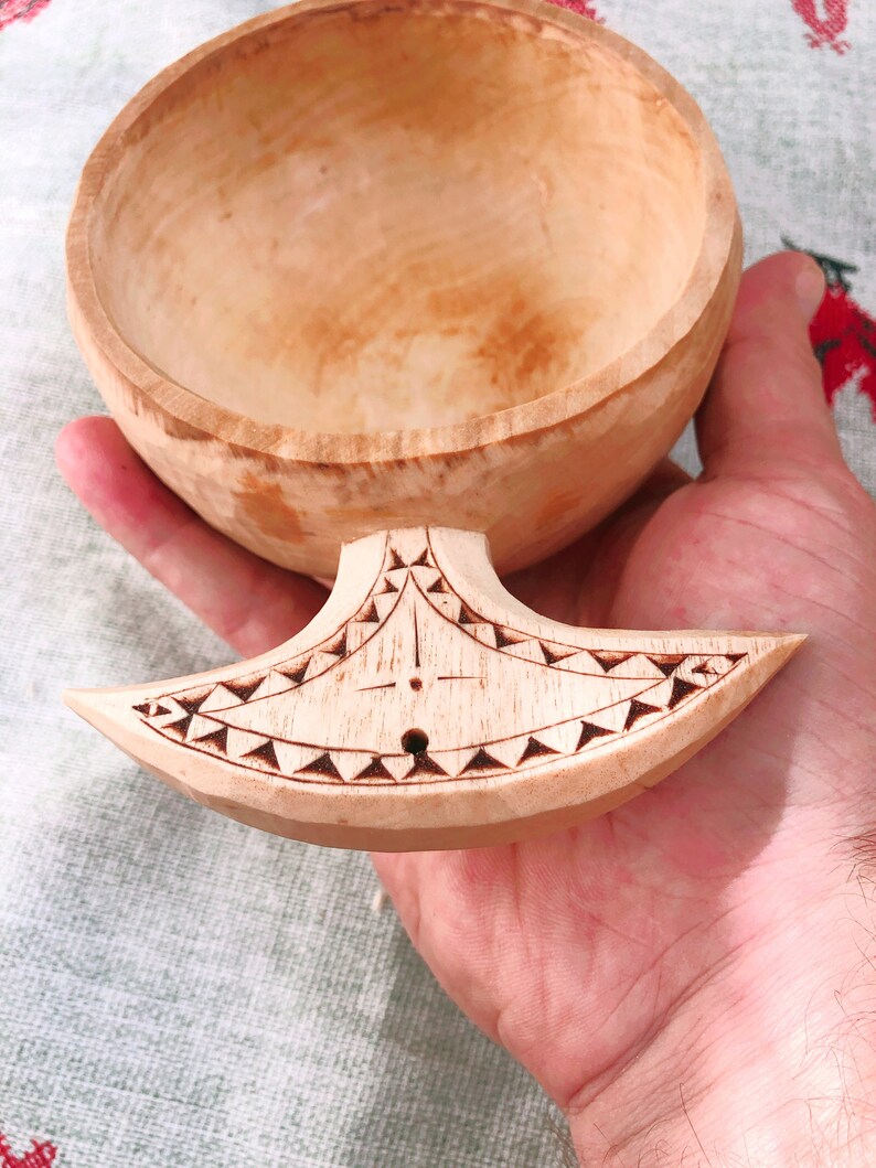 Wooden Hiking Bowl For Bushcraft Hikes Viking Kuksa Bowl Etsy