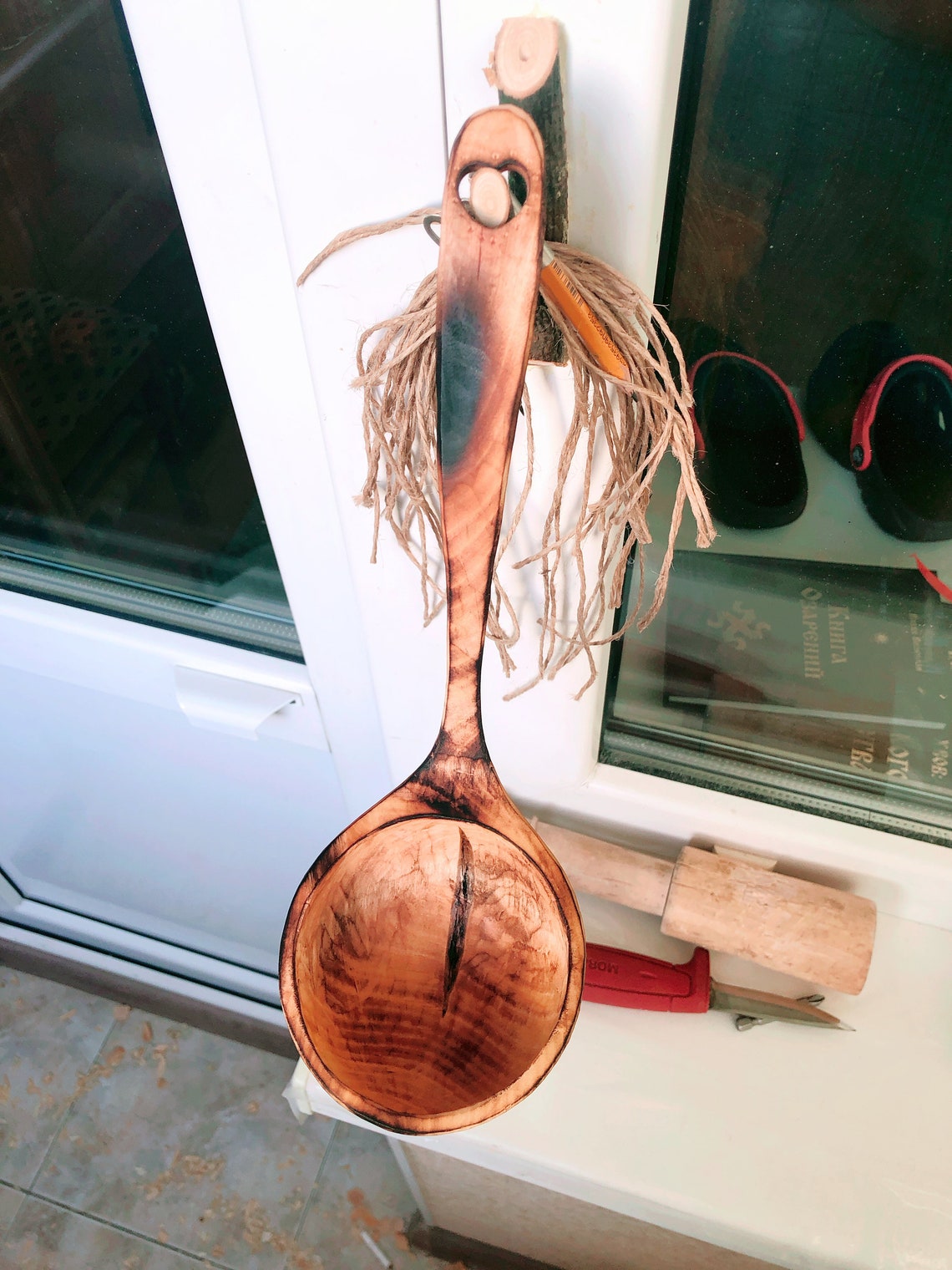 Wooden ladle Hand Carved Ladle Wooden Serving Ladle Wood Etsy