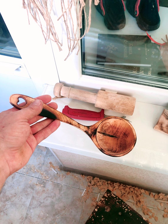Wooden ladle Hand Carved Ladle Wooden Serving Ladle Wood Etsy