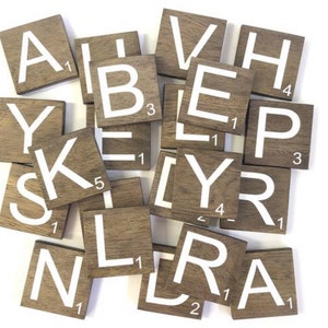 Scrabble Tiles - 5&quot; | Wood Scrabble Pieces | Custom Lettering Scrabble Letters | Scrabble Letter Decor Living Room Decor | Wall Decor |