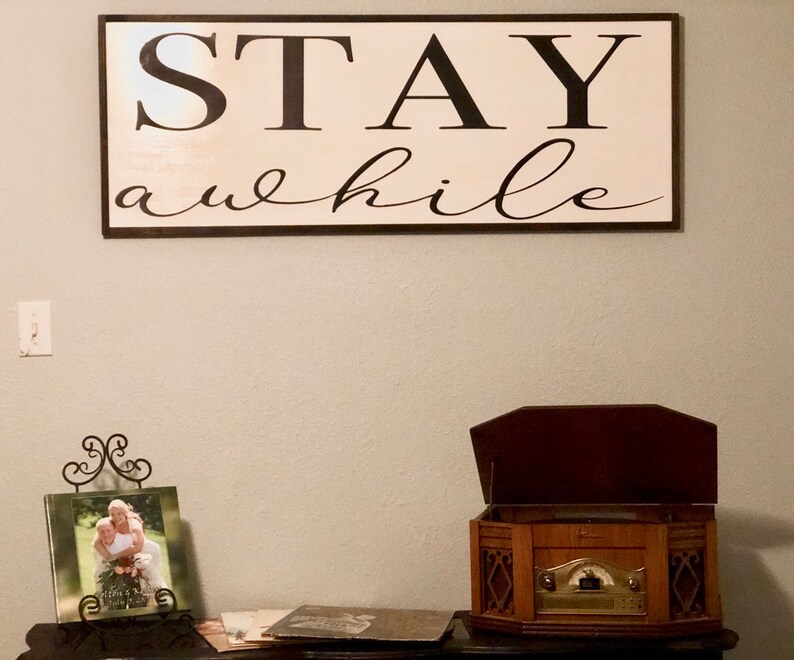 Stay Awile Sign Guest Bedroom Decor Home Decor Guest Etsy