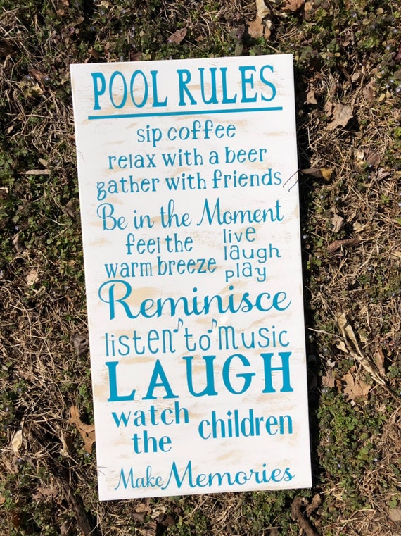 Pool Rules Decor Home Decor Family Signs Wood Signs Etsy